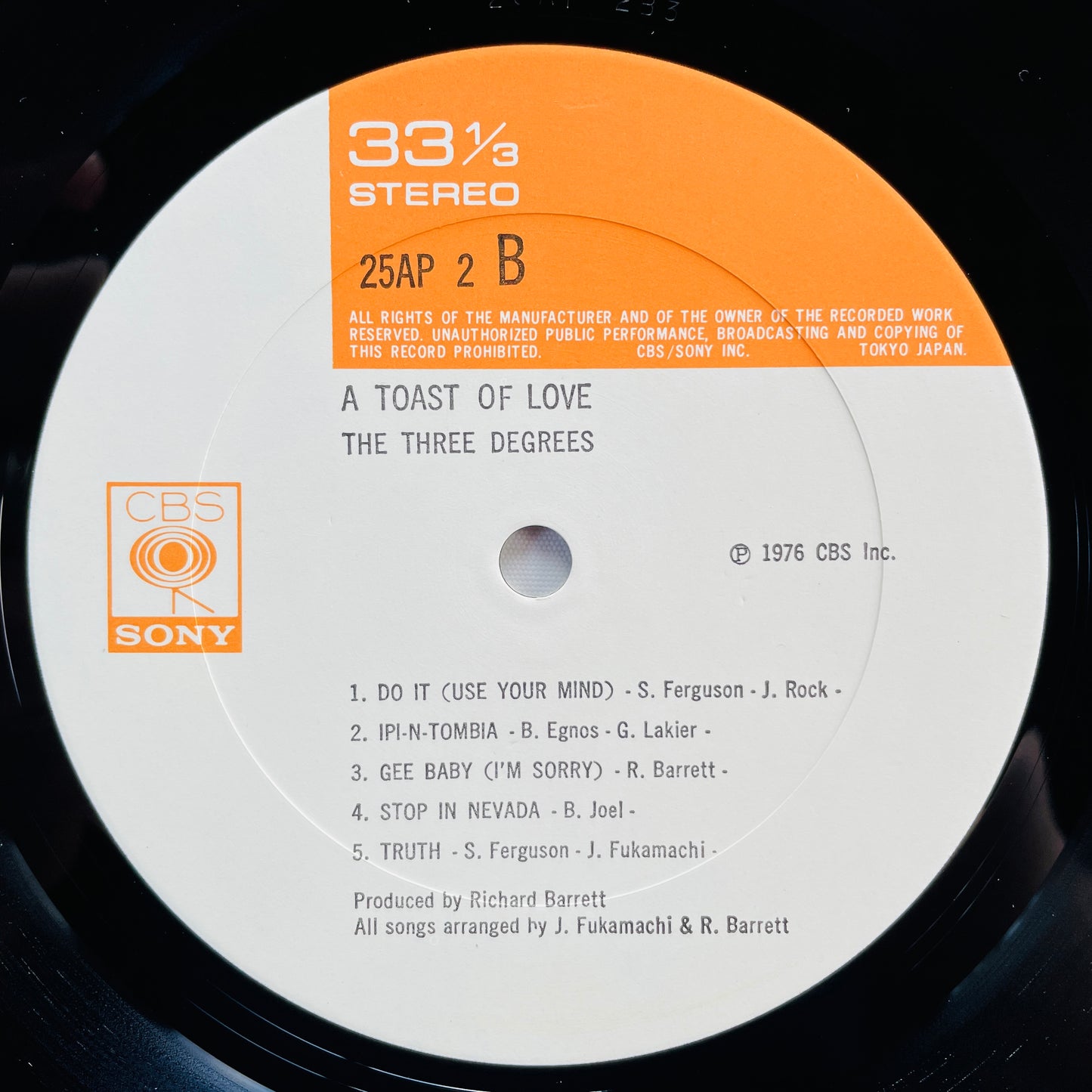 The Three Degrees – A Toast Of Love (Original, w/Poster)