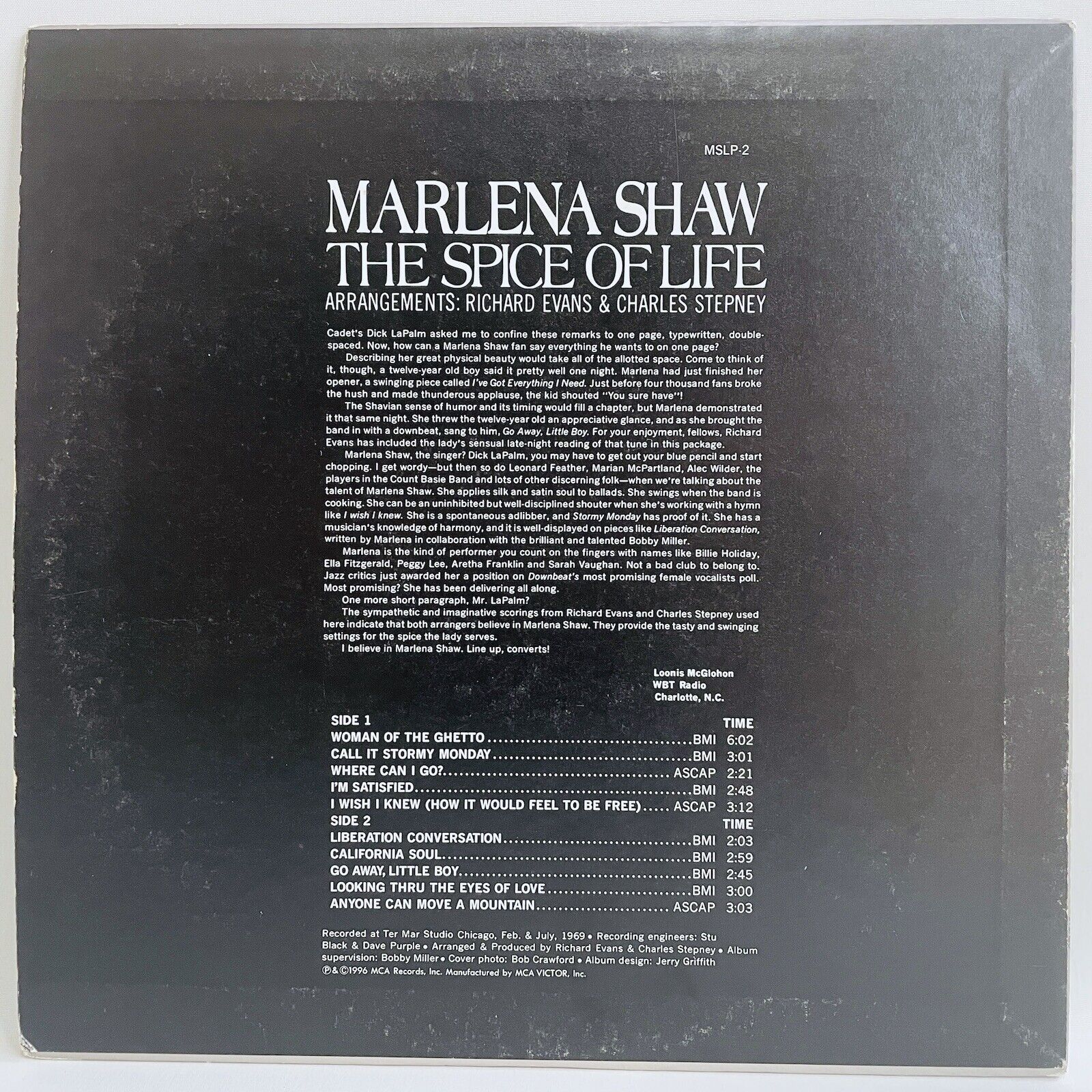 Marlena Shaw Spice Of Life Mca MS-2 Soul Funk