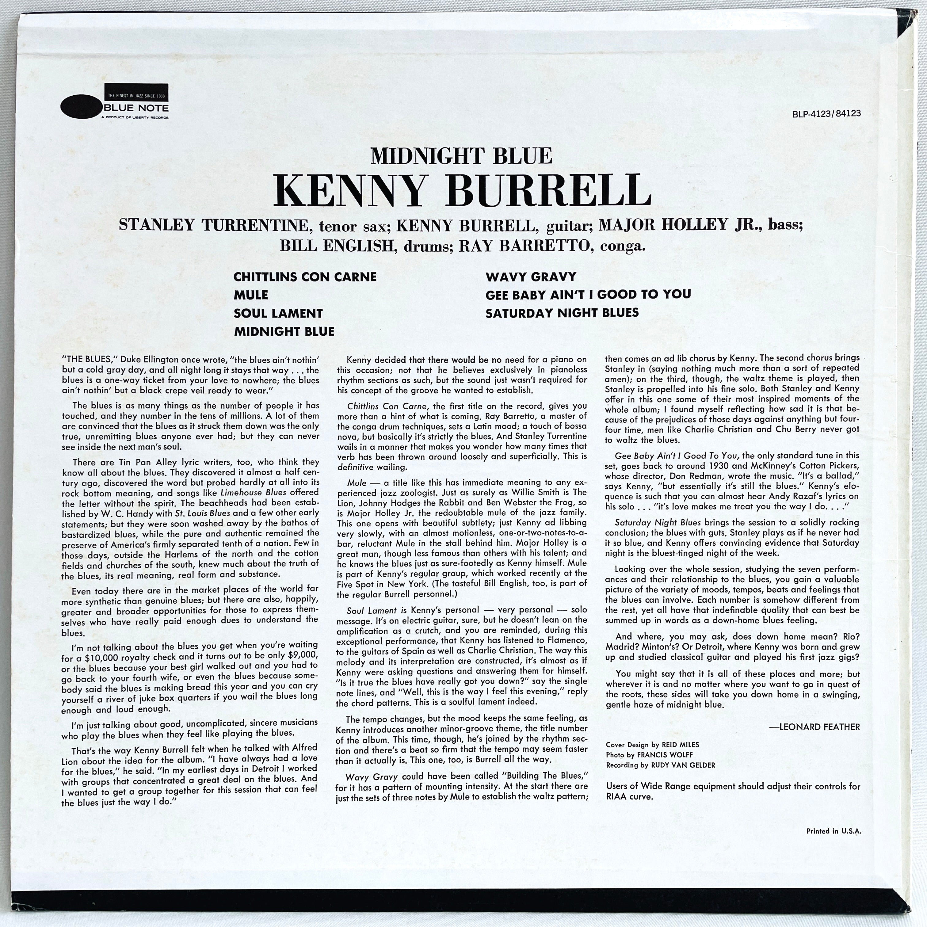 Kenny Burrell Midnight Blue Blue Note BST-84123 US Hard Bop